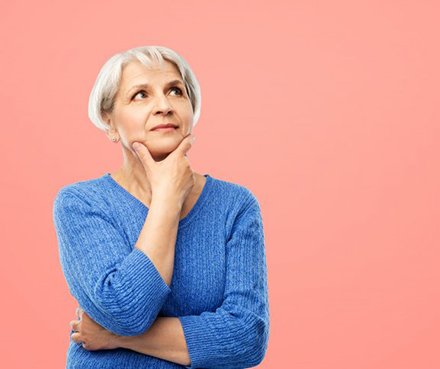Lady thinks something over