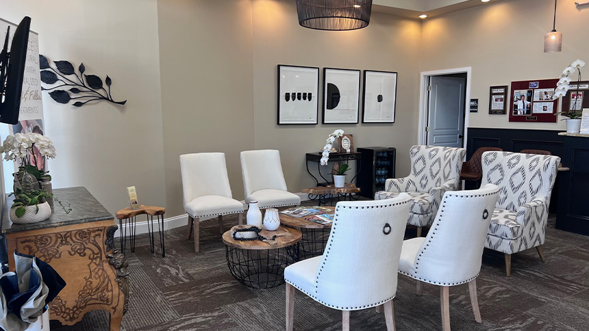 Reception area in Vero Beach dental office